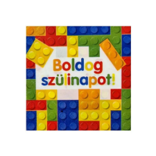 Lego mintás,színes szalvéta Boldog szülinapot felírattal16 db/ csomag sütés és főzés