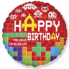  Lego mintázatú Happy Birthday Bricks fólia lufi 46 cm (WP)