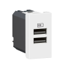 LEGRAND 077660L Program Mosaic kettős USB-A töltőaljzat - 3 A - 15 W, 1 modul, fehér