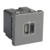 LEGRAND 079392 Program Mosaic kettős USB-A és USB-C - 230 V - 5 V, 2 modul, alumínium