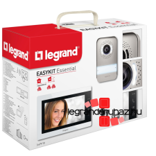 LEGRAND 2 vezetékes EASYKIT Essential videó kaputelefon szett: színes videó (7&#039;&#039;), bővíthető 1 lakásos, adapterrel, fehér kaputelefon