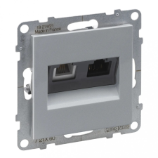 LEGRAND 721360 Suno RJ 11 + RJ 45 Cat.6 UTP aljzat, alumínium villanyszerelés
