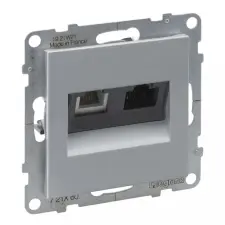 LEGRAND 721360 Suno RJ 11 + RJ 45 Cat.6 UTP aljzat, alumínium villanyszerelés