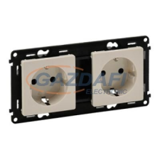 LEGRAND 753222 Valena Life 2x2P+F sínezett csatlakozóaljzat gyermekvédelemmel, rugós vezetékbekötéssel,230V,elefántcsont villanyszerelés