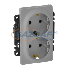 LEGRAND 754952 Valena Life 2x2P+F csatlakozóaljzat burkolat alumínium villanyszerelés