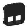 LEGRAND 755428 Valena Allure 2xRJ11/RJ45 aljzat burkolat, Fekete