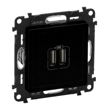 LEGRAND 756312 Valena Life kettős USB-A + USB-A csatlakozóaljzat 3A–15W, fekete villanyszerelés