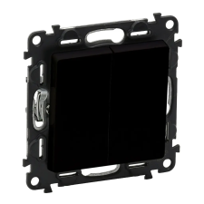 LEGRAND 756318 Valena Life kettős váltóérintkezős nyomó mechanizmus burkolattal, fekete villanyszerelés