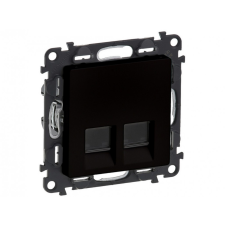 LEGRAND 756343 Valena Life 2xRJ45 Cat. 6 UTP csatlakozóaljzat mechanizmus burkolattal, fekete villanyszerelés