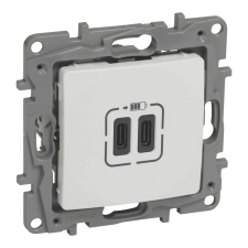 LEGRAND 764595 Niloé kettős USB-C+C töltőaljzat - 3 A - 15 W, fehér villanyszerelés