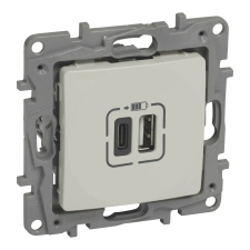 LEGRAND 764697 Niloé kettős USB-A+C töltőaljzat - 3 A - 15 W, bézs villanyszerelés