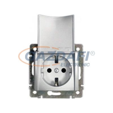 LEGRAND 770122 Valena 2P+F csatlakozóaljzat csapófedéllel alumínium villanyszerelés