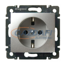 LEGRAND 770211 Valena 2P+F csatlakozóaljzat gyermekvédelemmel, rugós bekötéssel, alumínium villanyszerelés