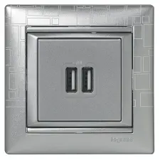 LEGRAND 770270 Valena 2xUSB töltő aljzat, 1500 mA, alumínium villanyszerelés