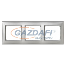 LEGRAND 770353 Valena Alumínium / Ezüst, hármas vízszintes keret villanyszerelés