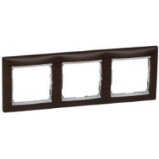 LEGRAND 770373 VALENA keret 3-as vízszintes wenge dekor / ezüst (770373) villanyszerelés