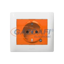 LEGRAND 771045 Galea Life 2P+F aljzat gyermekvédelemmel, irányfénnyel, narancssárga villanyszerelés