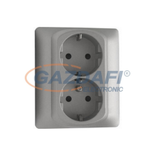 LEGRAND 771331 Galea Life 2x2P+F aljzat gyermekvédelemmel, csavaros, alumínium villanyszerelés