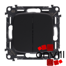 LEGRAND AB752005, Valena Allure Csillárkapcsoló, 10 AX, Fekete világítási kellék