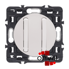 LEGRAND CF2X067002K-K, Céliane Csillárkapcsoló, 10 AX, Keskeny, Körmös, Fehér világítási kellék