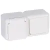  Legrand Forix 782371 vízmentes kombináció, földelt csatlakozóaljzat (dugalj) 2P+F + egypólusú kapcsoló (101), fehér, komplett szerelvény, falon kívüli, IP44 (Legrand 782371)