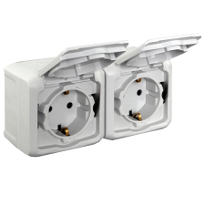 LEGRAND FORIX IP44 FK 2X2P+F FÖLDELT ALJZAT SZÜRKE,GYERMEKVÉDELEMMEL, 16A 250V villanyszerelés