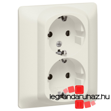 LEGRAND Galea Life 2X2P+F aljzat gyermekvédelemmel, csavaros, gyöngyház 771531 villanyszerelés