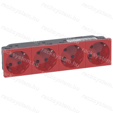 LEGRAND Legrand 077283 Program Mosaic 4x2P+F aljzat reteszelt, sínezett, rugós, piros villanyszerelés