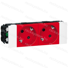 LEGRAND Legrand 077422 Program Mosaic 2x2P+F DLP aljzat reteszelt, sínezett, rugós, piros villanyszerelés