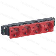 LEGRAND Legrand 077424 Program Mosaic 4x2P+F DLP aljzat reteszelt, sínezett, rugós, piros villanyszerelés