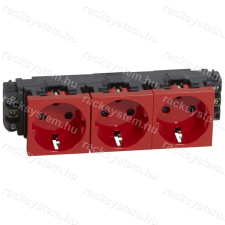 LEGRAND Legrand 077623 Program Mosaic 3x2P+F DLP aljzat reteszelt, sínezett, csavaros, piros villanyszerelés