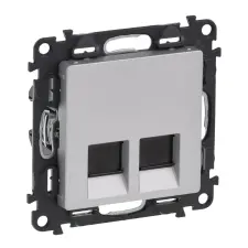 LEGRAND Legrand 753343 Valena Life 2xRJ45 Cat. 6 UTP csatlakozóaljzat alumínium villanyszerelés