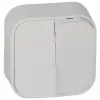 LEGRAND Legrand Forix IP20 falon kívüli kettős egypólusú kapcsoló, 10 AX - 250 V~ fehér