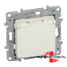 LEGRAND Niloé 2P+F aljzat csapófedeles biztonsági zsaluval, bézs, Legrand 764632 villanyszerelés