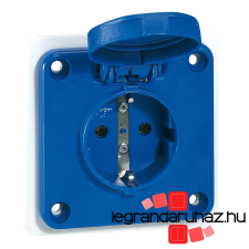 LEGRAND P17 Tempra háztartási aljzat, kék IP44 egységesített felfogatóperemmel 057676 villanyszerelés