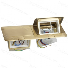 LEGRAND Pop-up felnyíló süllyesztett padlódoboz 6 (2×3) modul, sárgaréz, üres 054017 villanyszerelés