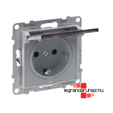 LEGRAND Suno 2P+F csatlakozóaljzat csapófedéllel IP21, alumínium, Legrand 721327 villanyszerelés