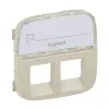 LEGRAND Valena Allure 2xRJ11/RJ45 aljzat burkolat címketartóval, Elefántcsont