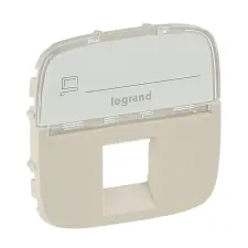 LEGRAND Valena Allure RJ11/RJ45 aljzat burkolat címketartóval, Elefántcsont villanyszerelés