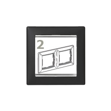 LEGRAND Valena-keret fekete-ezüst, vízszintes (2-es) villanyszerelés