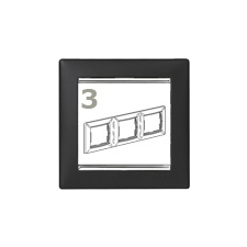 LEGRAND Valena-keret fekete-ezüst, vízszintes (3-as) villanyszerelés