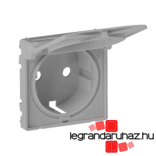 LEGRAND Valena Life 2P+F csatlakozóaljzat burkolat csapófedéllel alumínium 754842 villanyszerelés