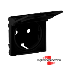 LEGRAND Valena Life 2P+F csatlakozóaljzat burkolat csapófedéllel, fekete, Legrand 756842 villanyszerelés