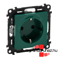 LEGRAND Valena Life 2P+F csatlakozóaljzat gyermekvédelemmel, zöld betéttárcsával 753329 villanyszerelés