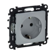 LEGRAND Valena Life 2P+F (GYV) biztonsági zsalus aljzat, rugós alumínium (753320) villanyszerelés