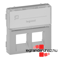 LEGRAND Valena Life 2xRJ45 csatlakozóaljzat burkolat, címketartóval alumínium 755482 villanyszerelés