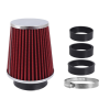  Légszűrő 120x130x90mm, piros, adapterek: 60,63,70 mm