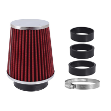  Légszűrő 120x130x90mm, piros, adapterek: 60,63,70 mm