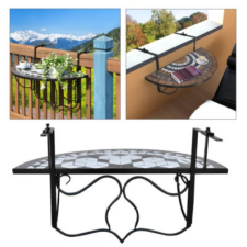  Lehajtható balkon asztal (fekete) kerti bútor