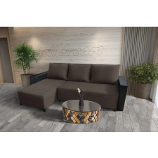  Lehel sarokkanapé remek mély földszürke szövettel 200x135cm-es fekvőfelülettel bútor